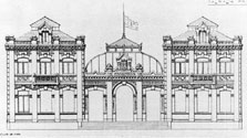 Alzado del Proyecto de Mercado de Ganados. Arquitecto: Joaquín Saldaña, 1899. (AVM. 17-139-23)