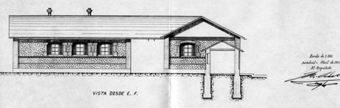 Sección sanitaria. Naves de deguello. Alzado. Luis Bellido, 1910. Archivo de Villa de Madrid.