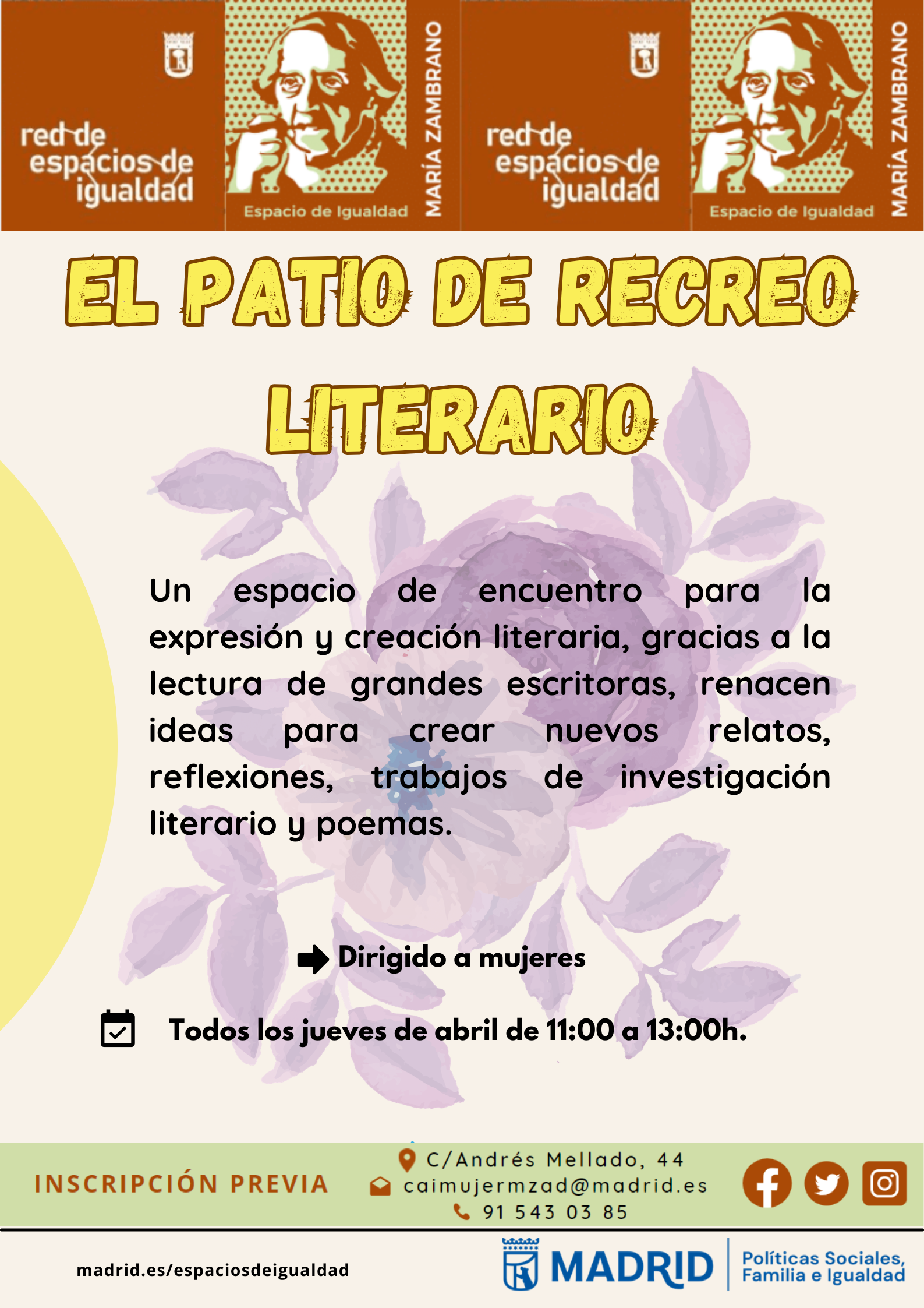 Cartel con texto contenido en la web